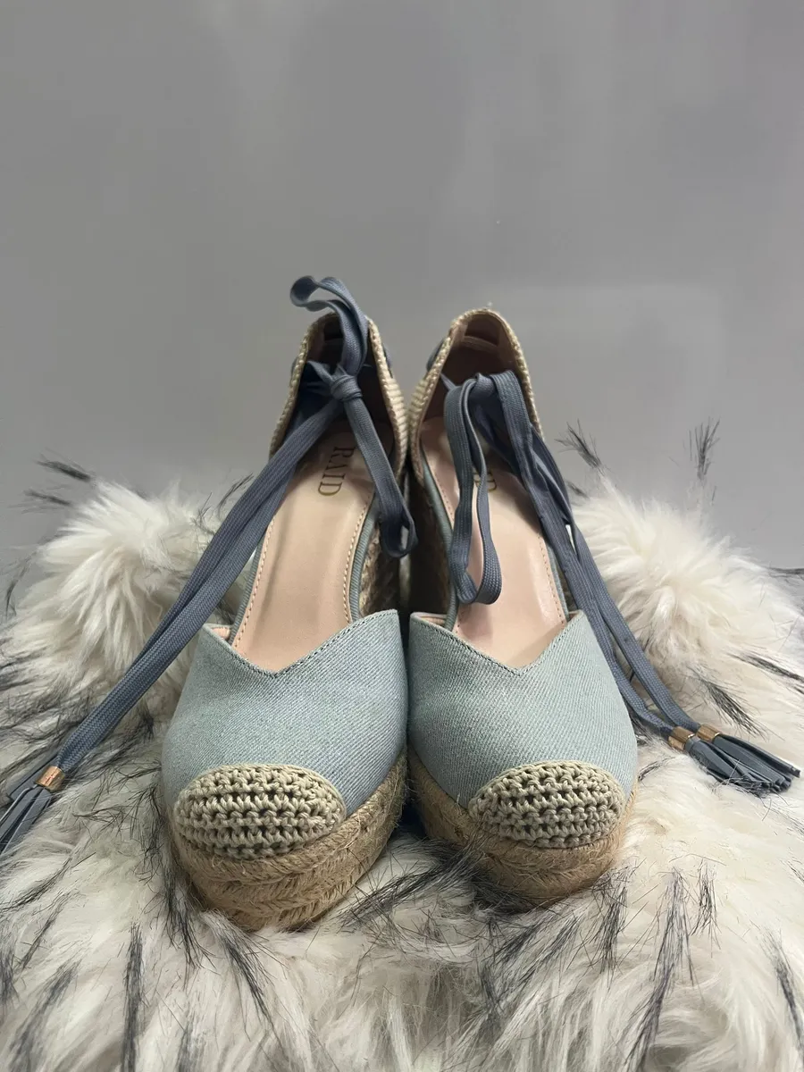 Alpargatas con Cinta Azul y Punta de Yute Trenzado
