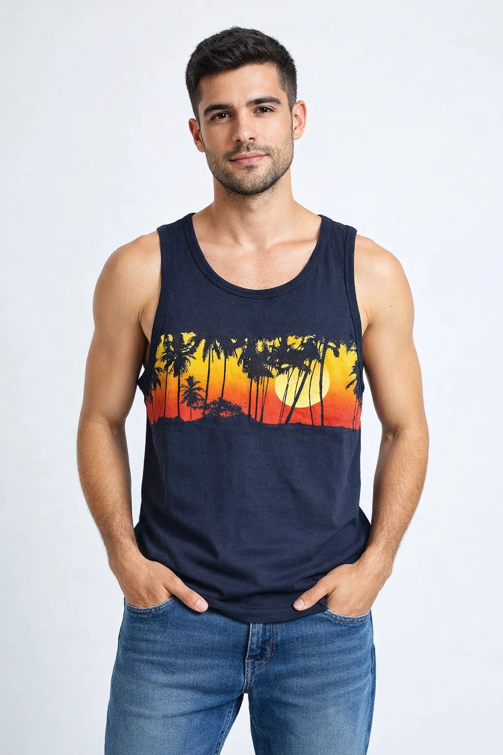 Camiseta de tirantes Old Navy atardecer palmeras
