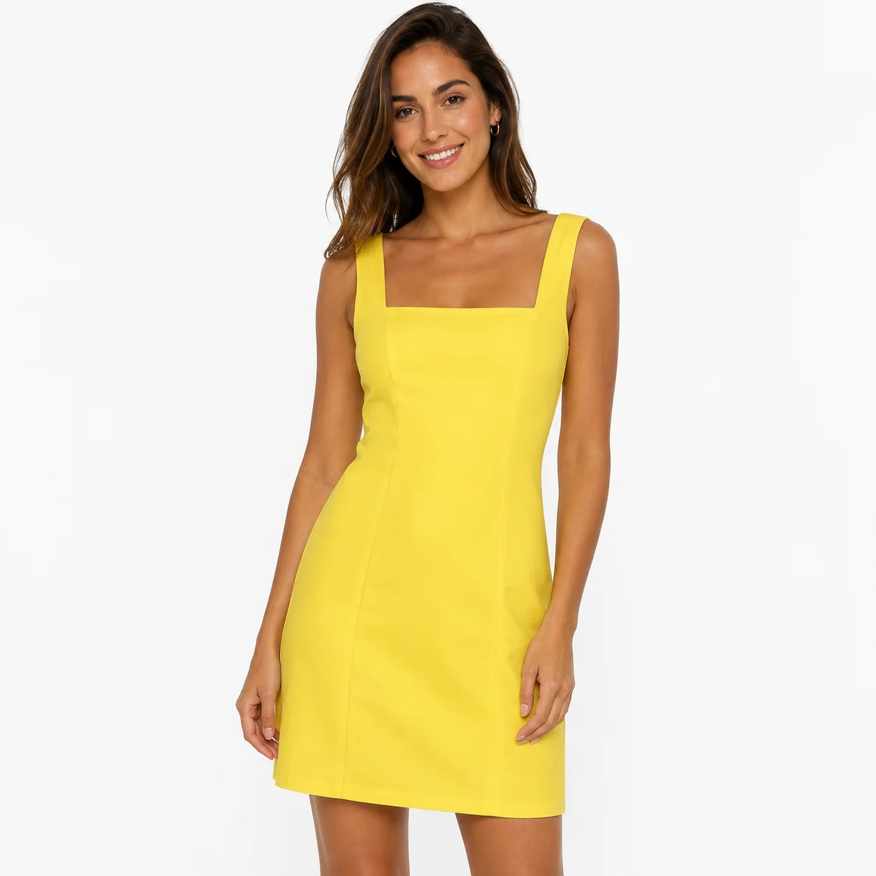 Vestido ajustado amarillo ZARA TRF
