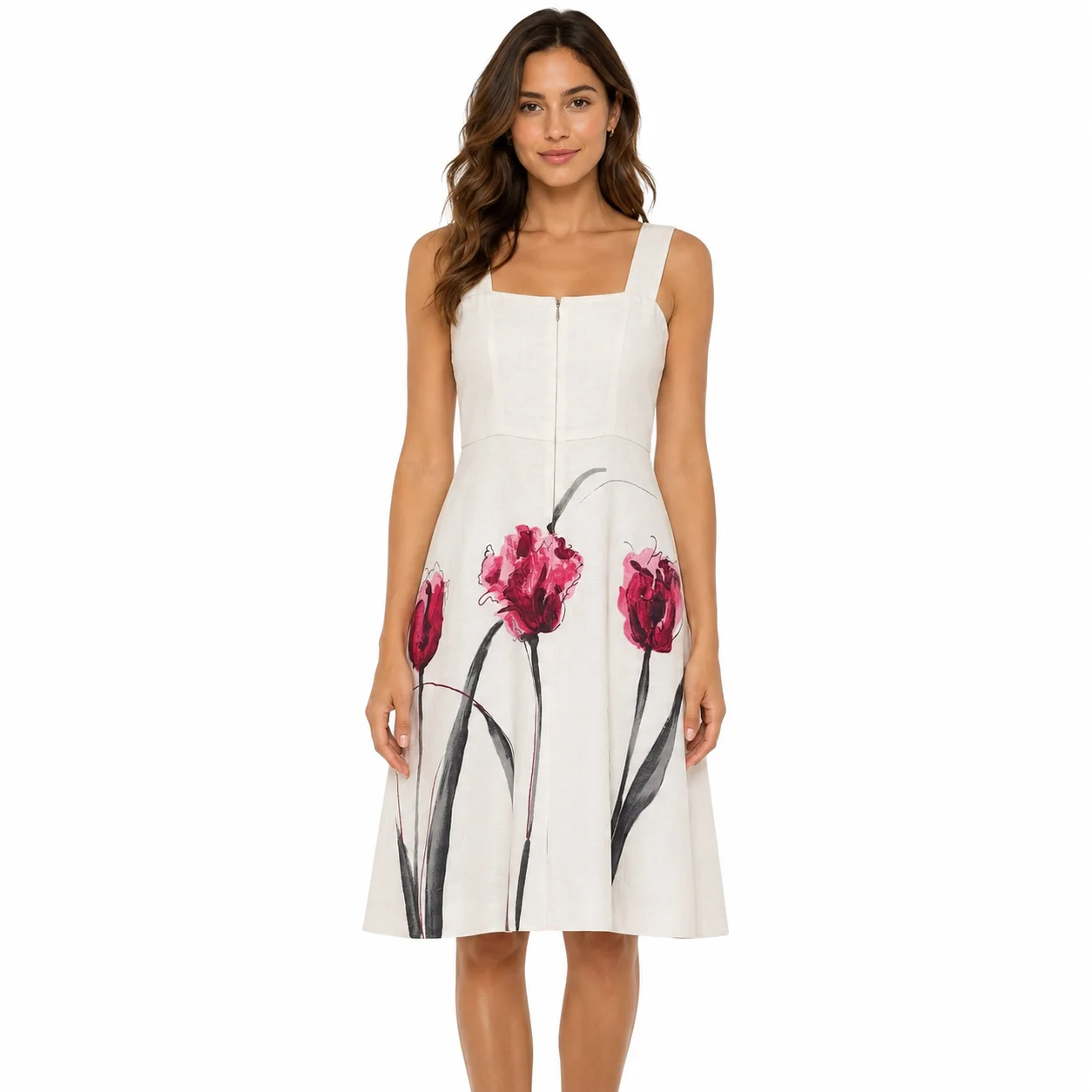 Vestido blanco con tirantes anchos