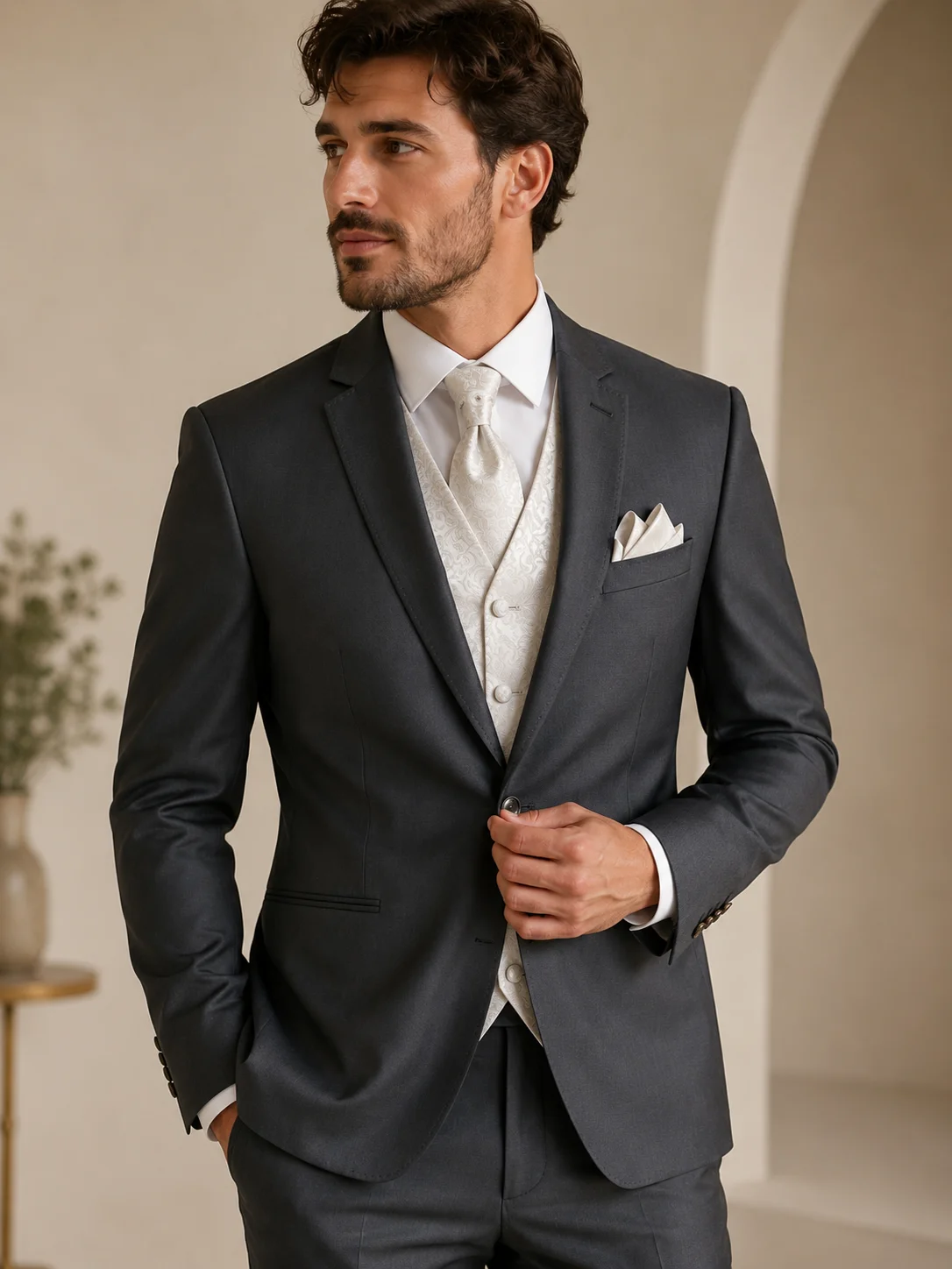 Traje de boda para hombre con chaleco