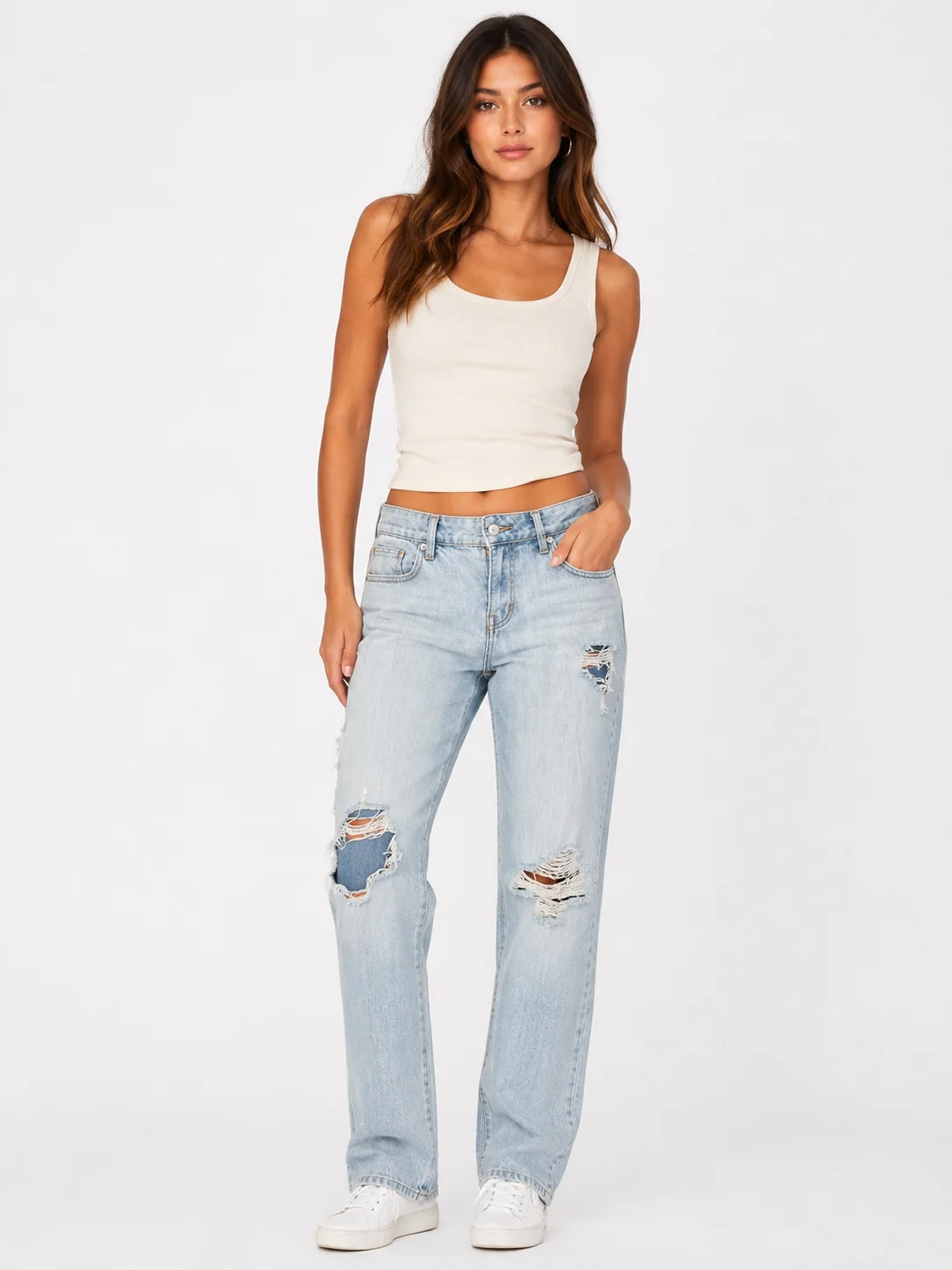 Pantalón vaquero roto GUESS – Talla XS (Segunda mano)