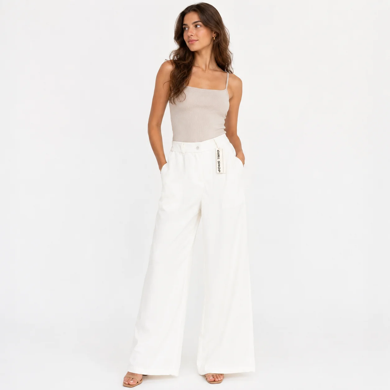 Pantalones blancos de vestir