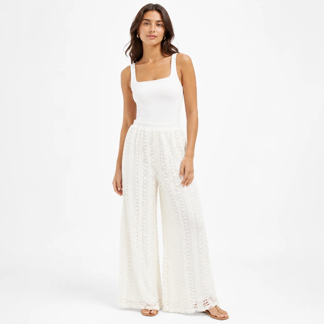 Pantalón blanco de encaje