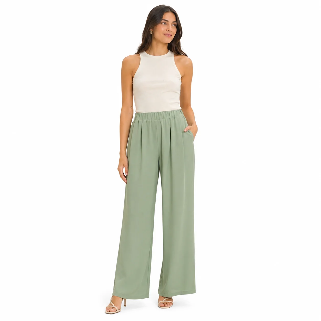 Pantalones verdes anchos