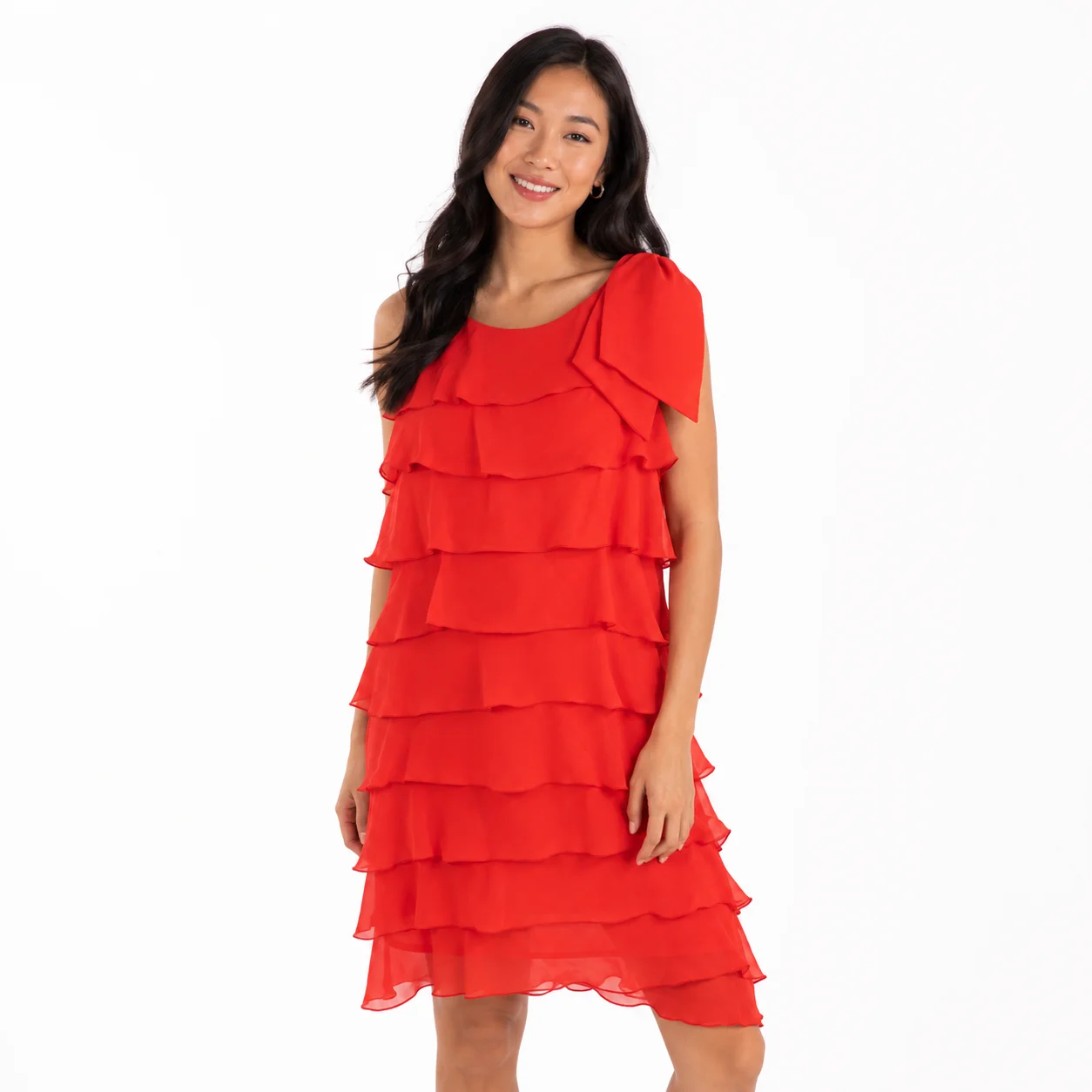 Vestido volantes rojo ANTEA