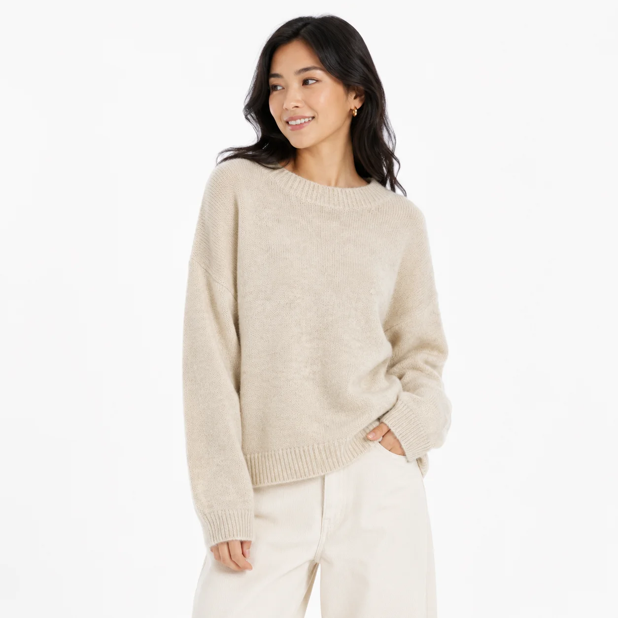 Jersey de punto beige