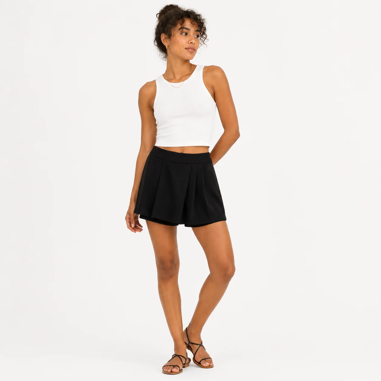 Falda-Pantalón Negra Elegante de Corte Fluido