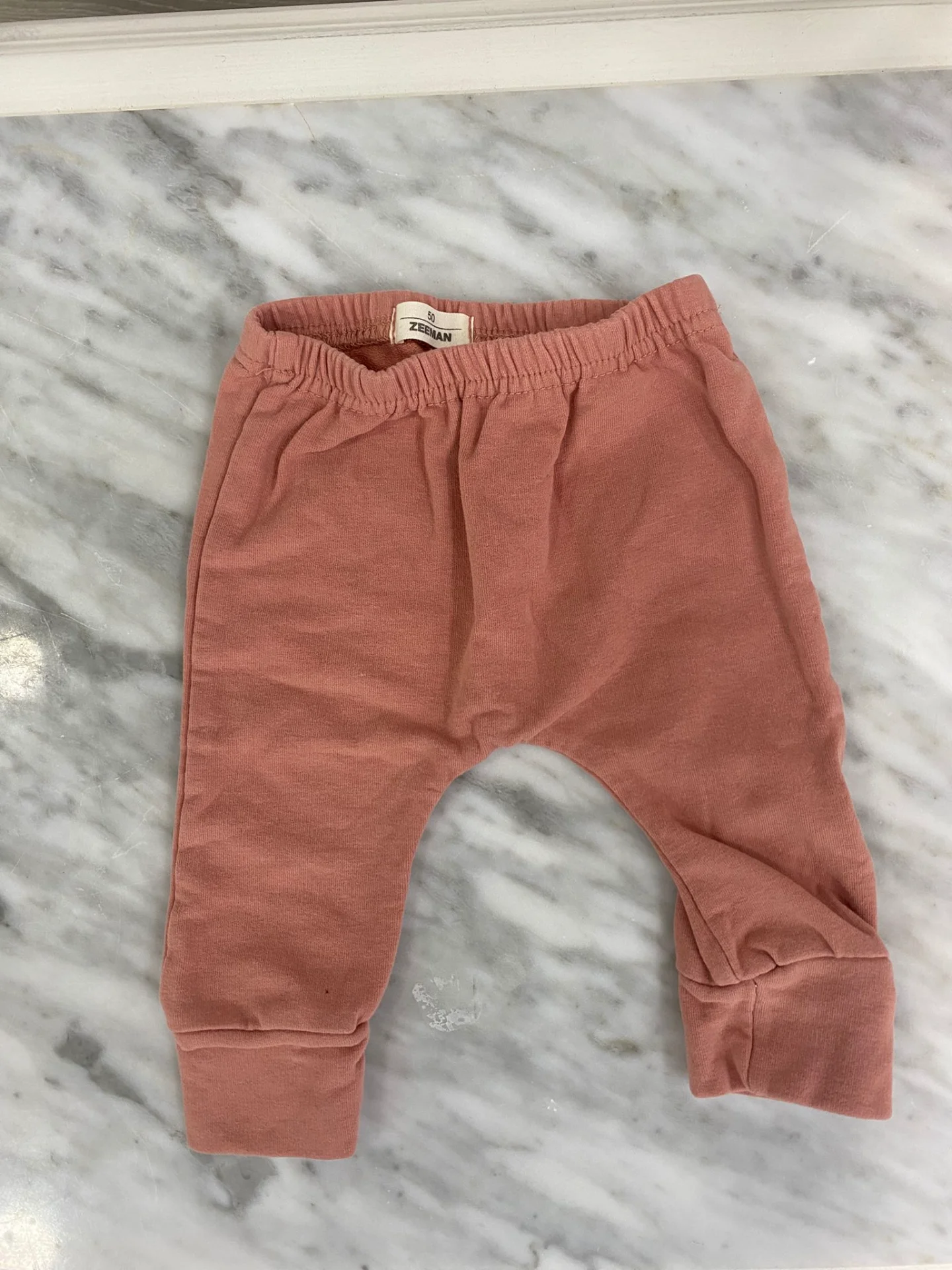 Pantalón de Bebé Rosa Empolvado de Algodón