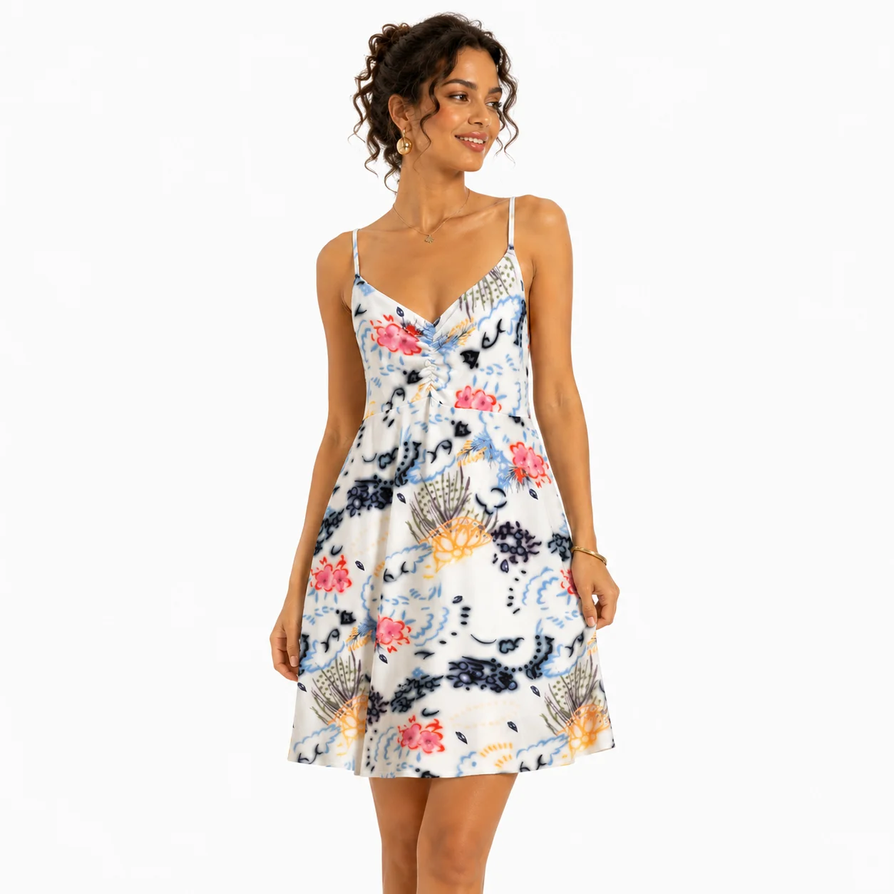 Vestido estampado floral blanco