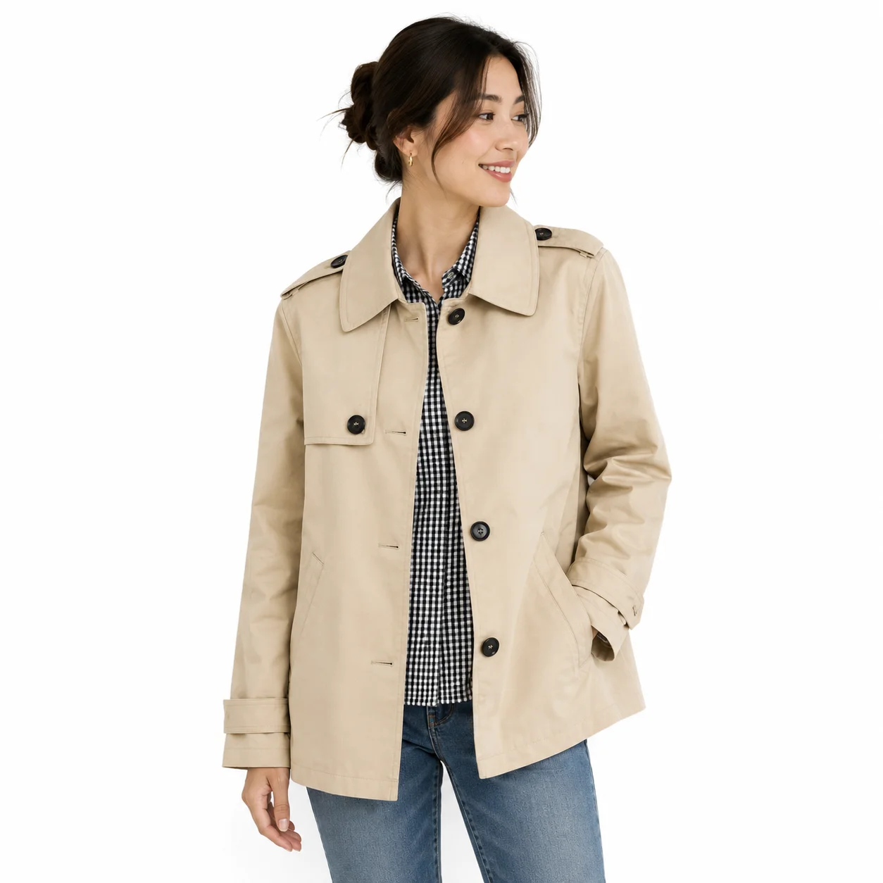 Chaqueta Beige Clásica para Mujer del Zara