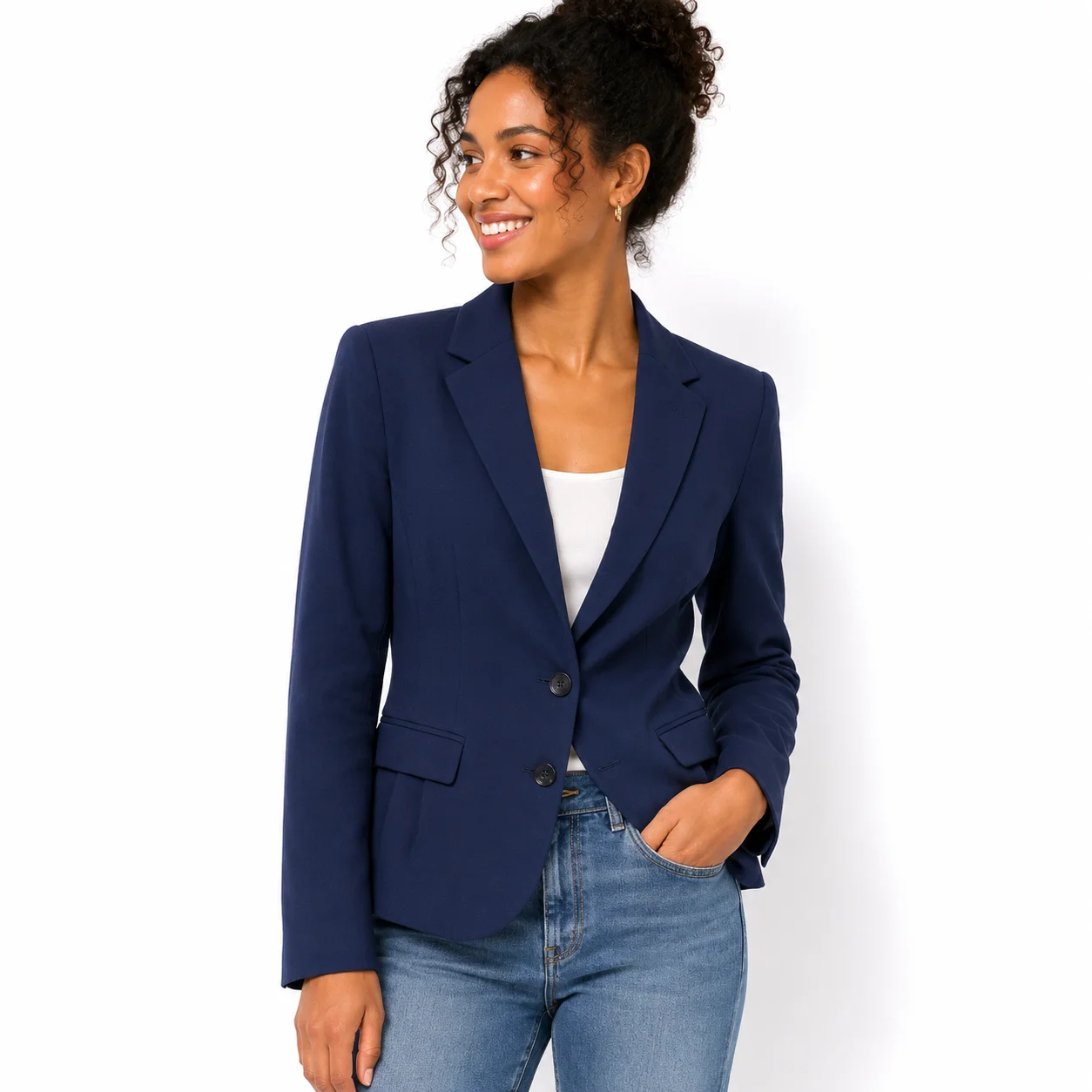 Americana entallada azul marino H&M
