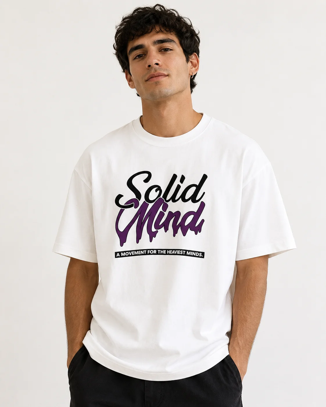 Camiseta oversize unisex de color blanco