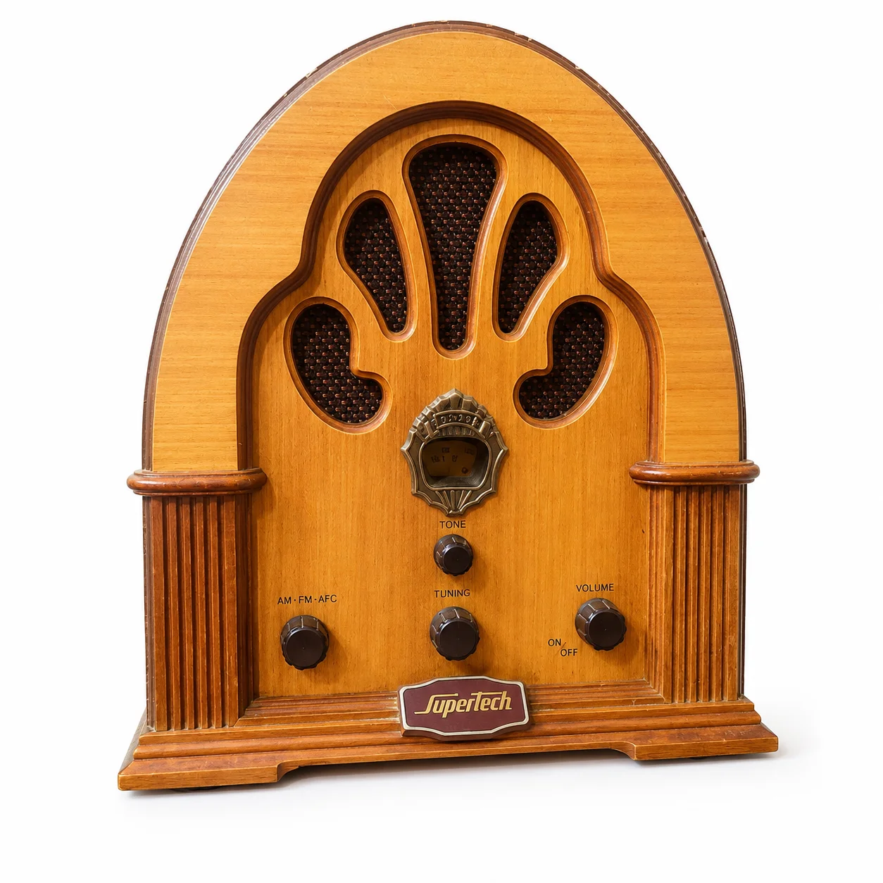 Radio vintage Supertech de madera