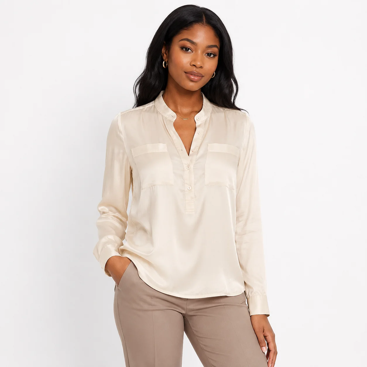 Camisa beige Adolfo Dominguez