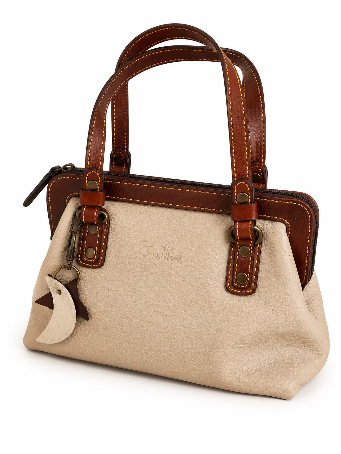 Bolso beige y marrón S. Nieva