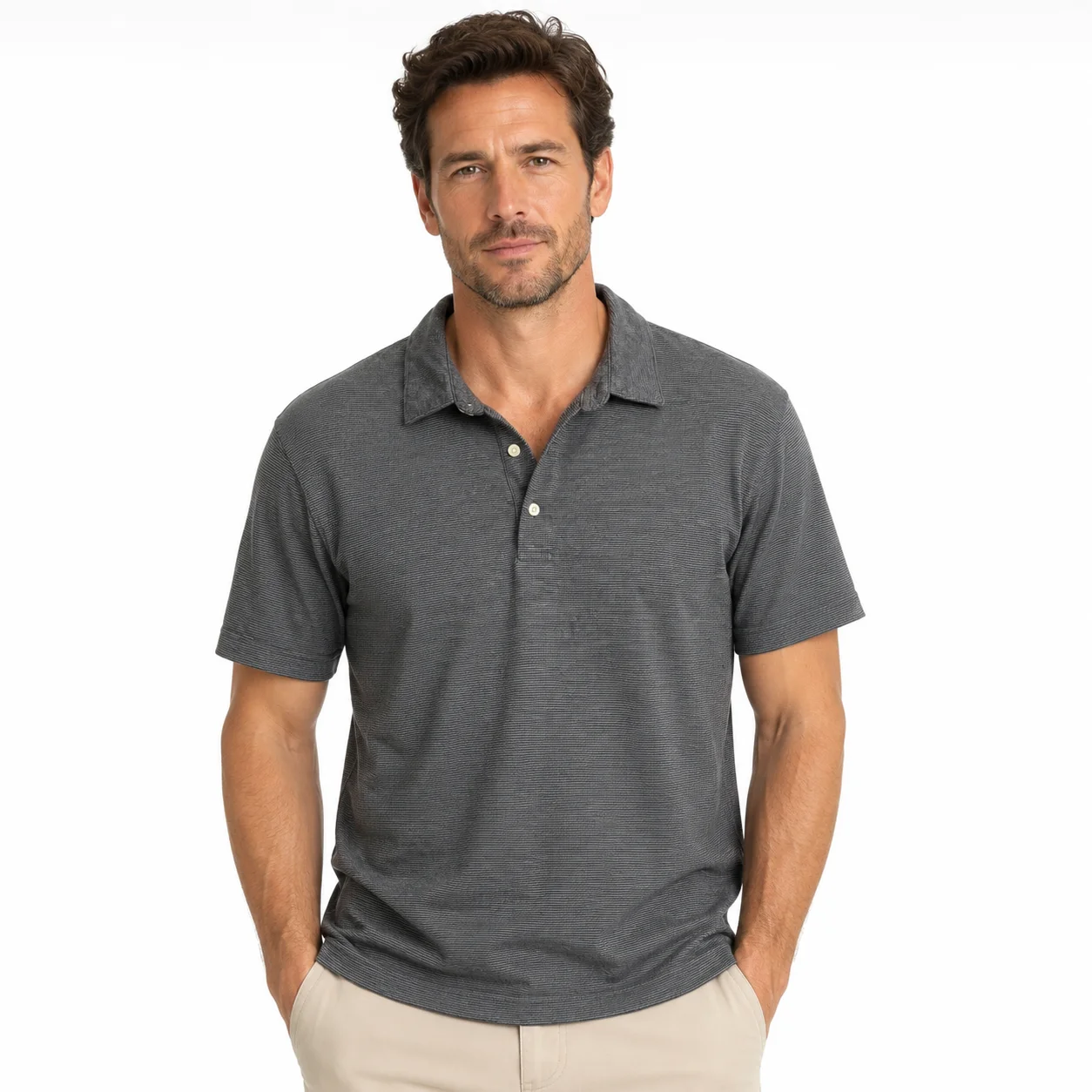 Polo de rayas gris H&M - estilo casual y cómodo