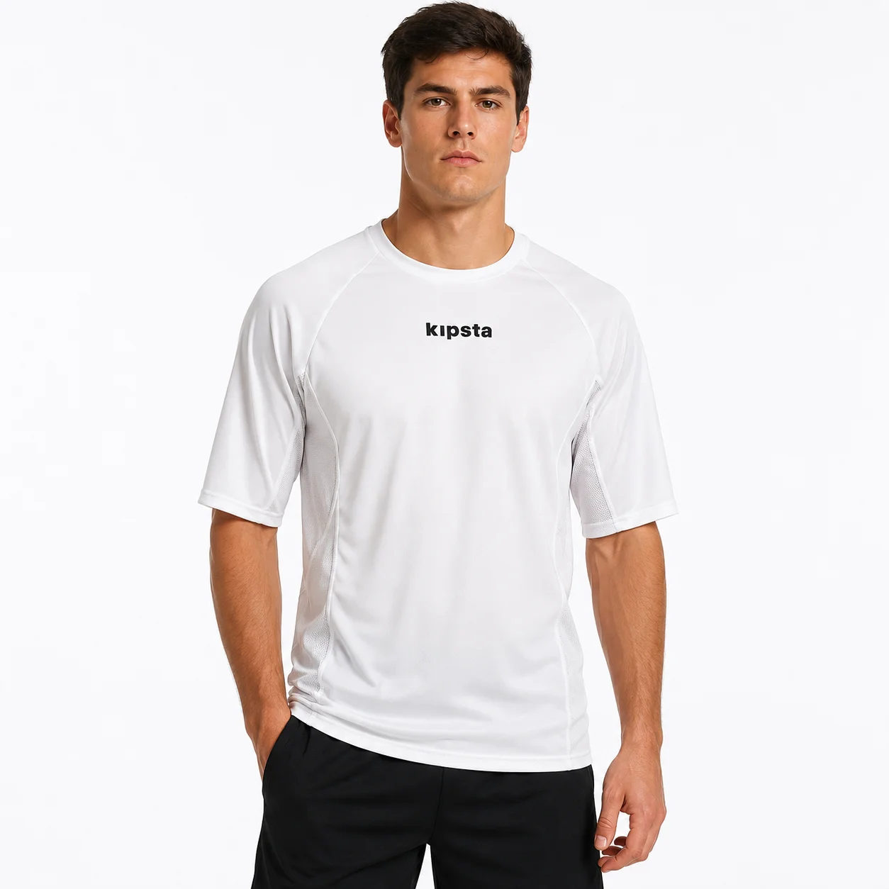 Camiseta deportiva blanca Kipsta con dorsal 8