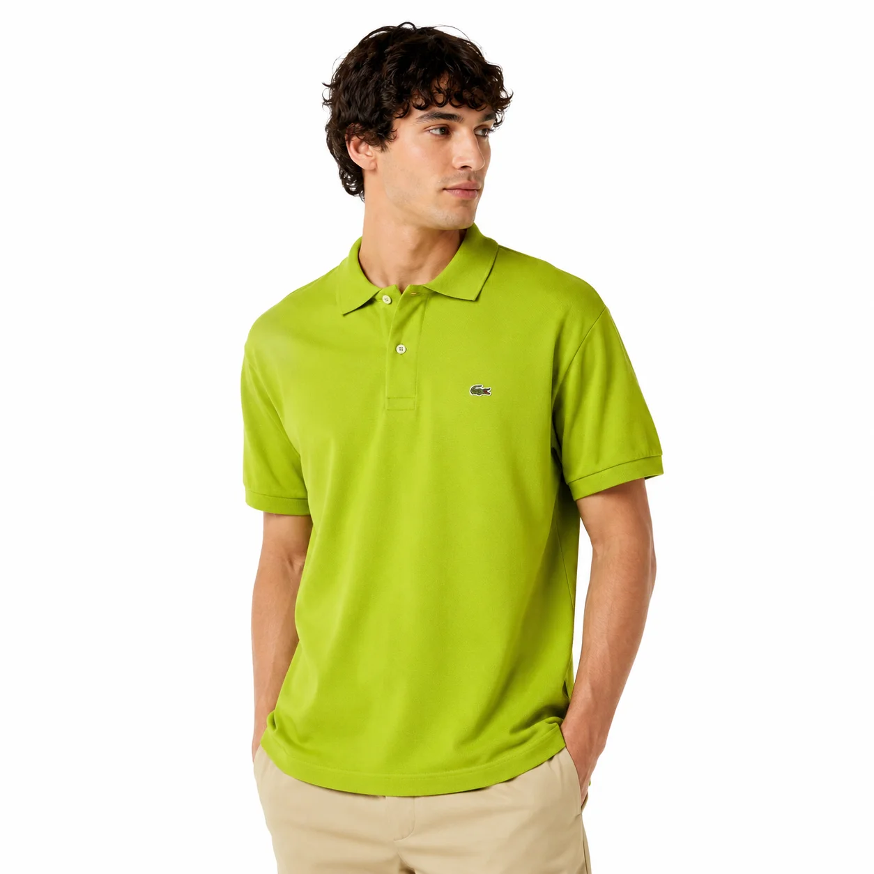 Polo Lacoste verde de piqué