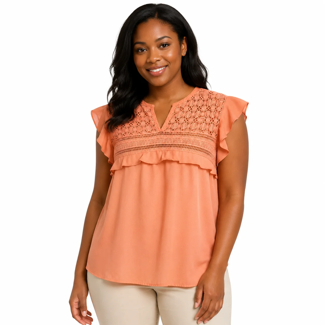 Blusa con encaje floral MANGO Segunda mano