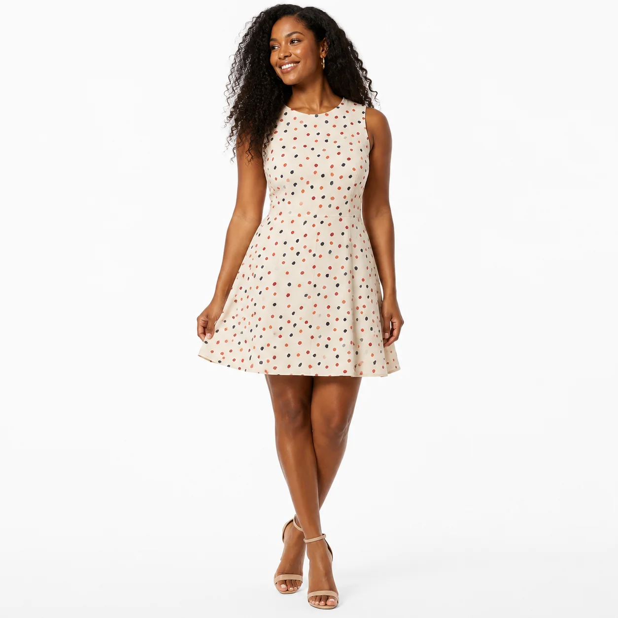 Vestido sin mangas con lunares MNG (Mango)