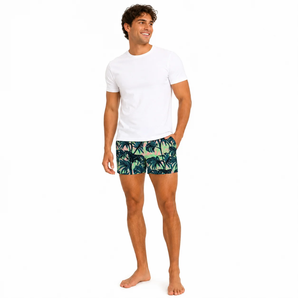 Bañador tropical con estampado (Decathlon)