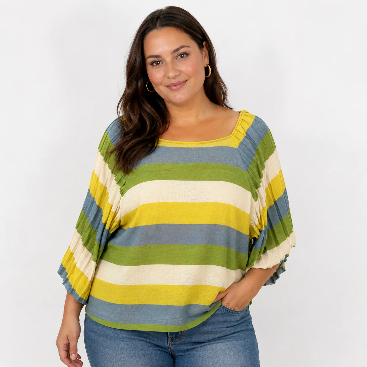 Blusa de rayas multicolor