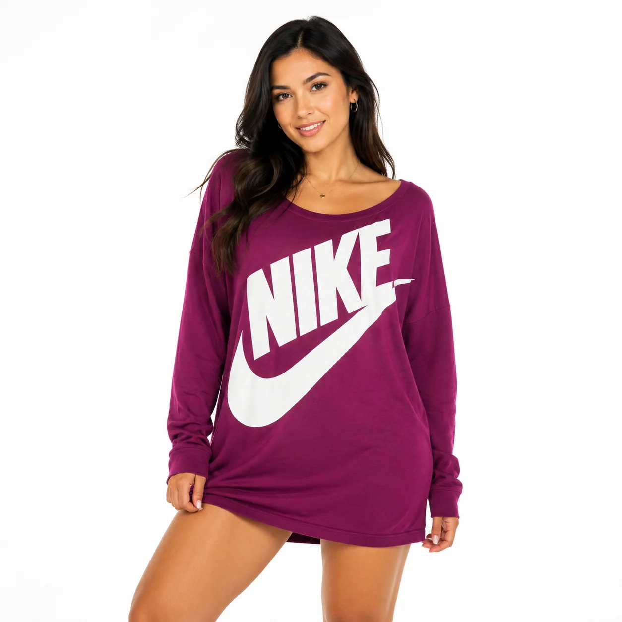 Camiseta Nike de mujer manga larga morada