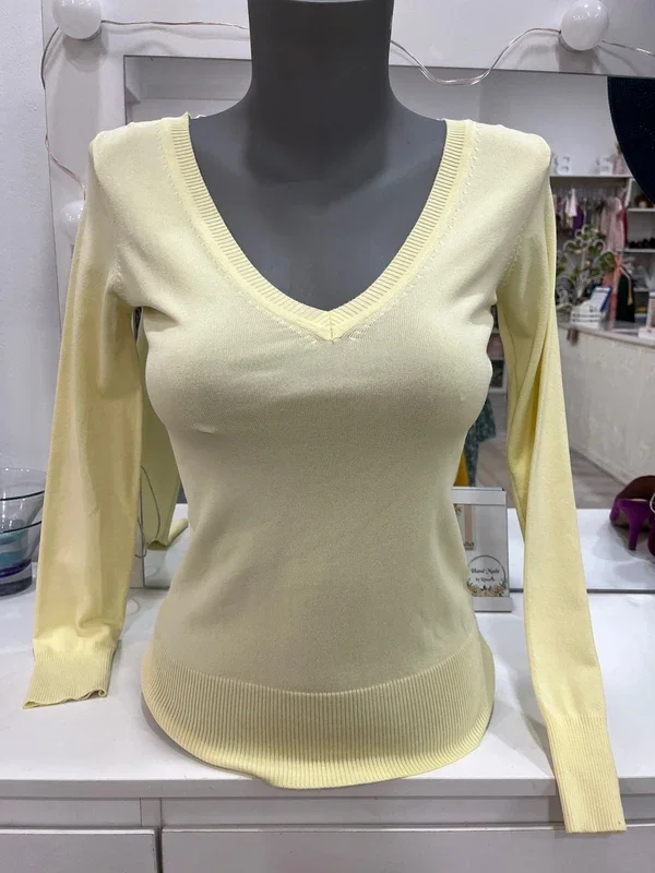 Jersey amarillo de punto fino