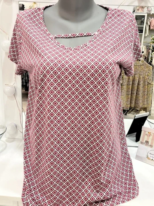 Camiseta estampada rombos