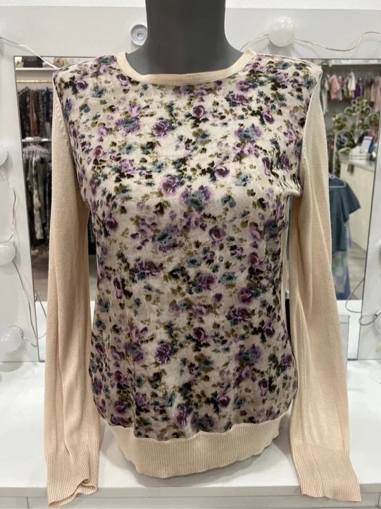 Jersey de punto con estampado floral