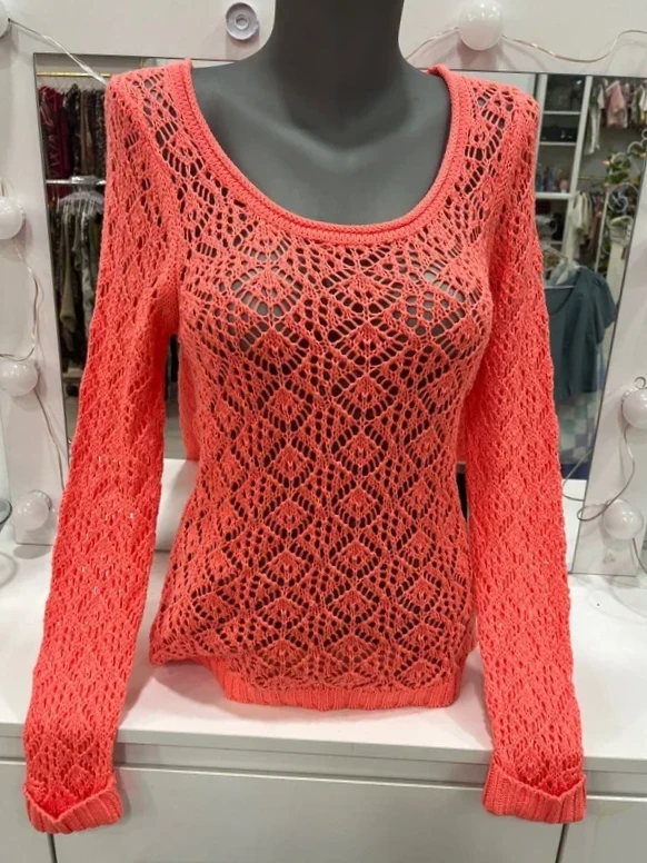 Jersey de punto calado coral