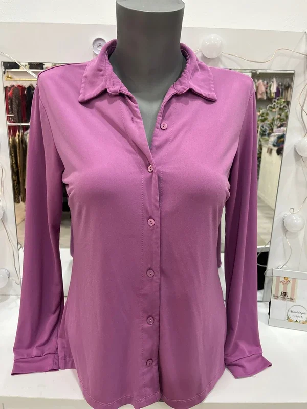 Camisa de manga larga morada