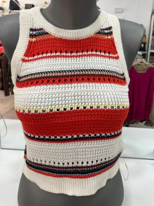 Top de punto a rayas multicolor