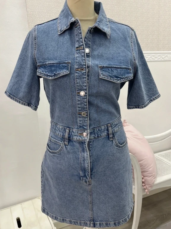 Vestido vaquero de manga corta