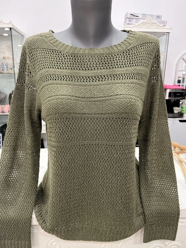 Jersey de punto calado verde