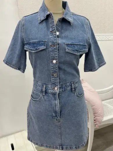 Vestido vaquero de manga corta