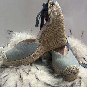 Alpargatas con Cinta Azul y Punta de Yute Trenzado