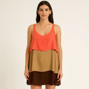 Blusa larga de tirantes con aro metálico