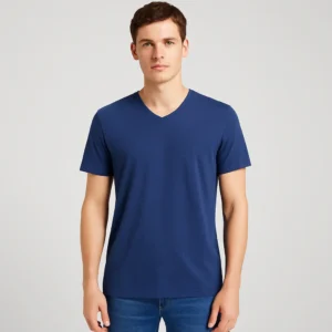 Camiseta básica azul marino Bershka