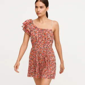 Vestido floral vuelo plisado (S) Mango