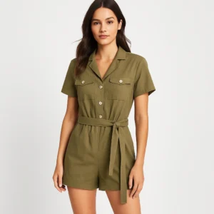 Mono corto caqui SHEIN estilo safari mujer