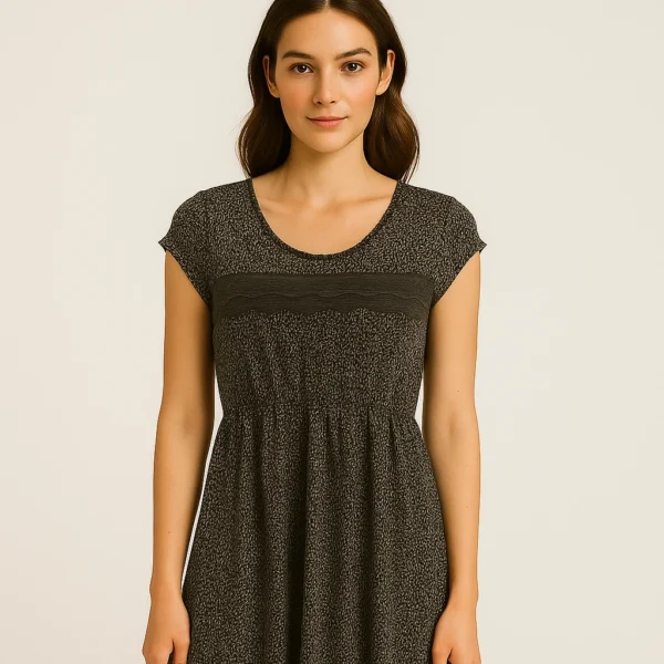Vestido floral Pull&Bear Negro con Encaje - Talla M
