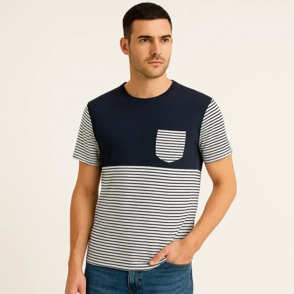 Camiseta Pull&Bear a rayas con bolsillo