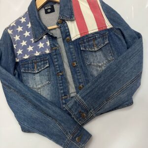 Chaqueta denim con bandera americana | Denim vintage urbano