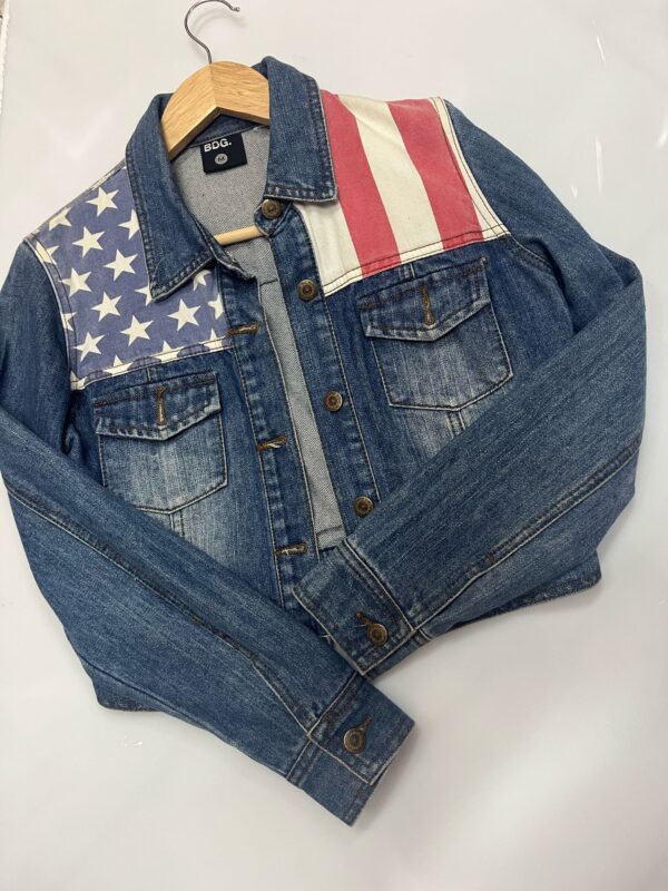 Chaqueta denim con bandera americana | Denim vintage urbano