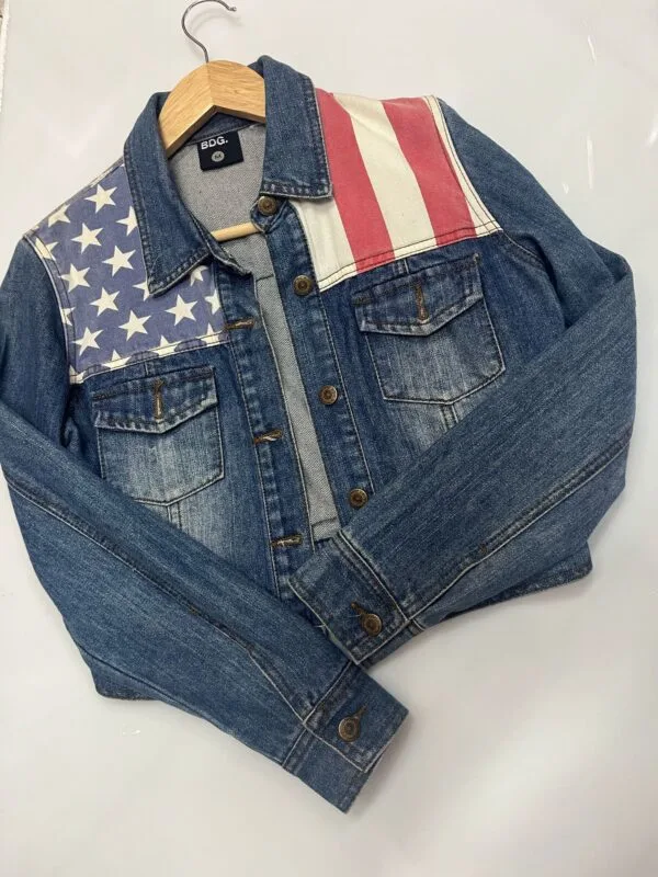 Chaqueta denim con bandera americana | Denim vintage urbano