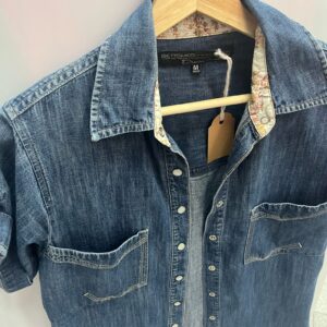 Vestido camisero vaquero manga corta