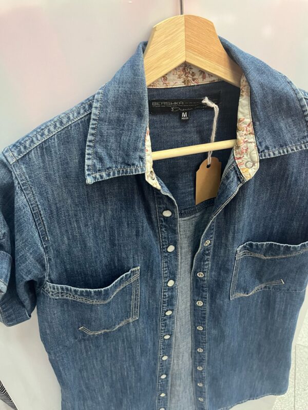 Vestido camisero vaquero manga corta