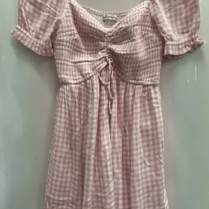 Vestido corto de cuadros rosa Hollister | Segunda mano